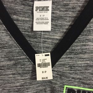 PINK black and grey tee